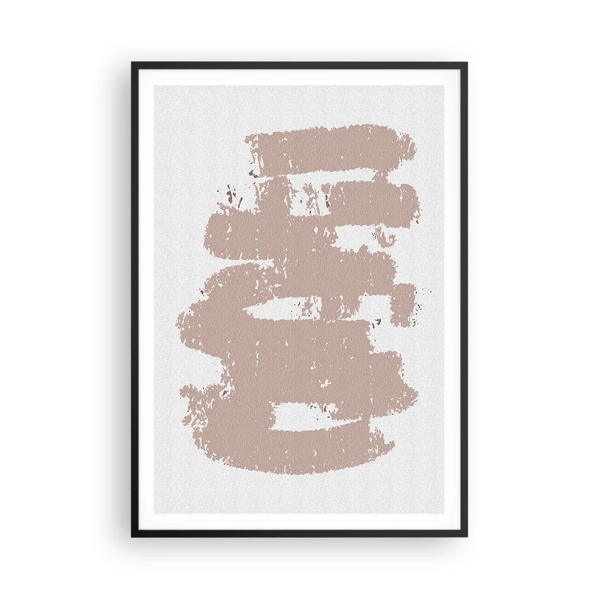 Affiche dans un cadre noir - Poster - Abstraction en rose tendre - 70x100 cm