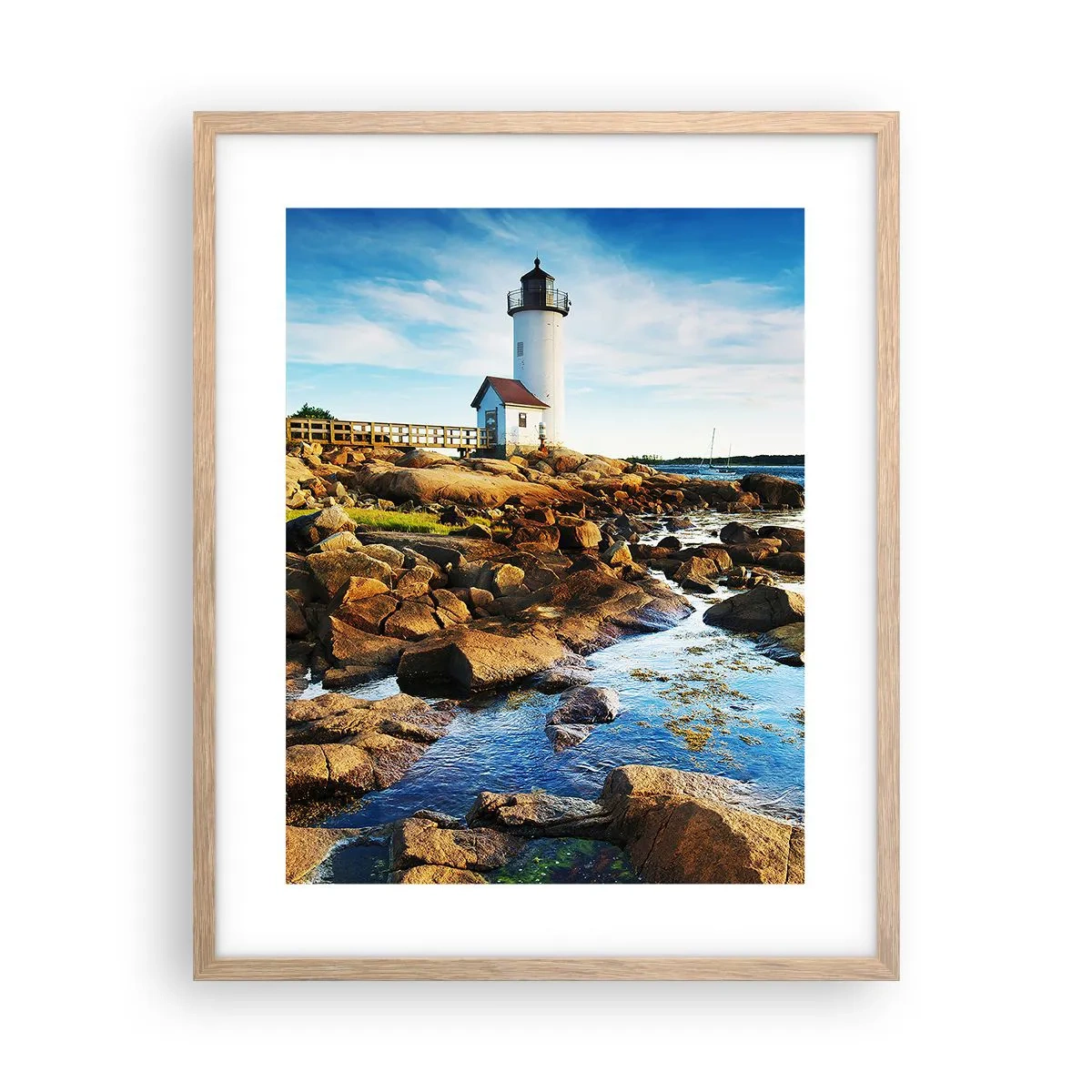 Affiche dans un chêne clair - Poster - Revenez heureux, j'attends - 40x50 cm