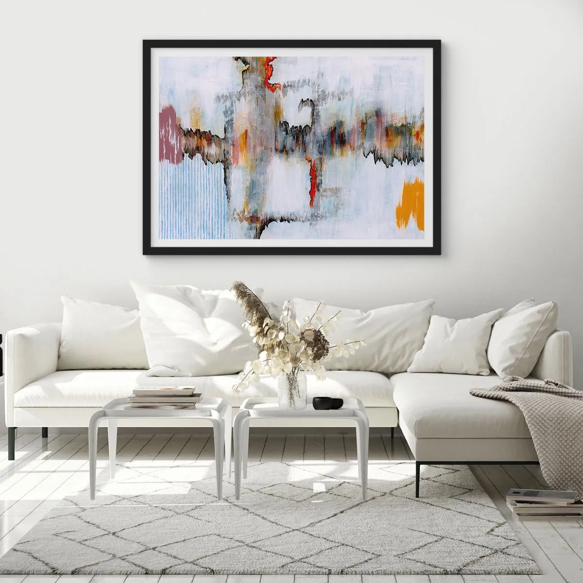 Affiche dans un cadre noir - Poster - Un bâton sur l'eau - 91x61 cm