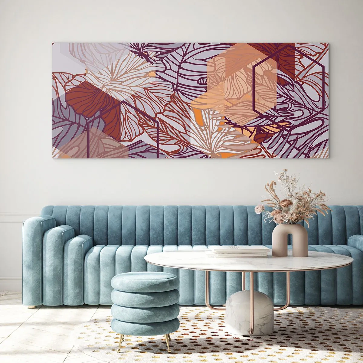 Impression sur verre - Image sur verre - Relation impossible entre la géométrie et la nature - 90x30 cm