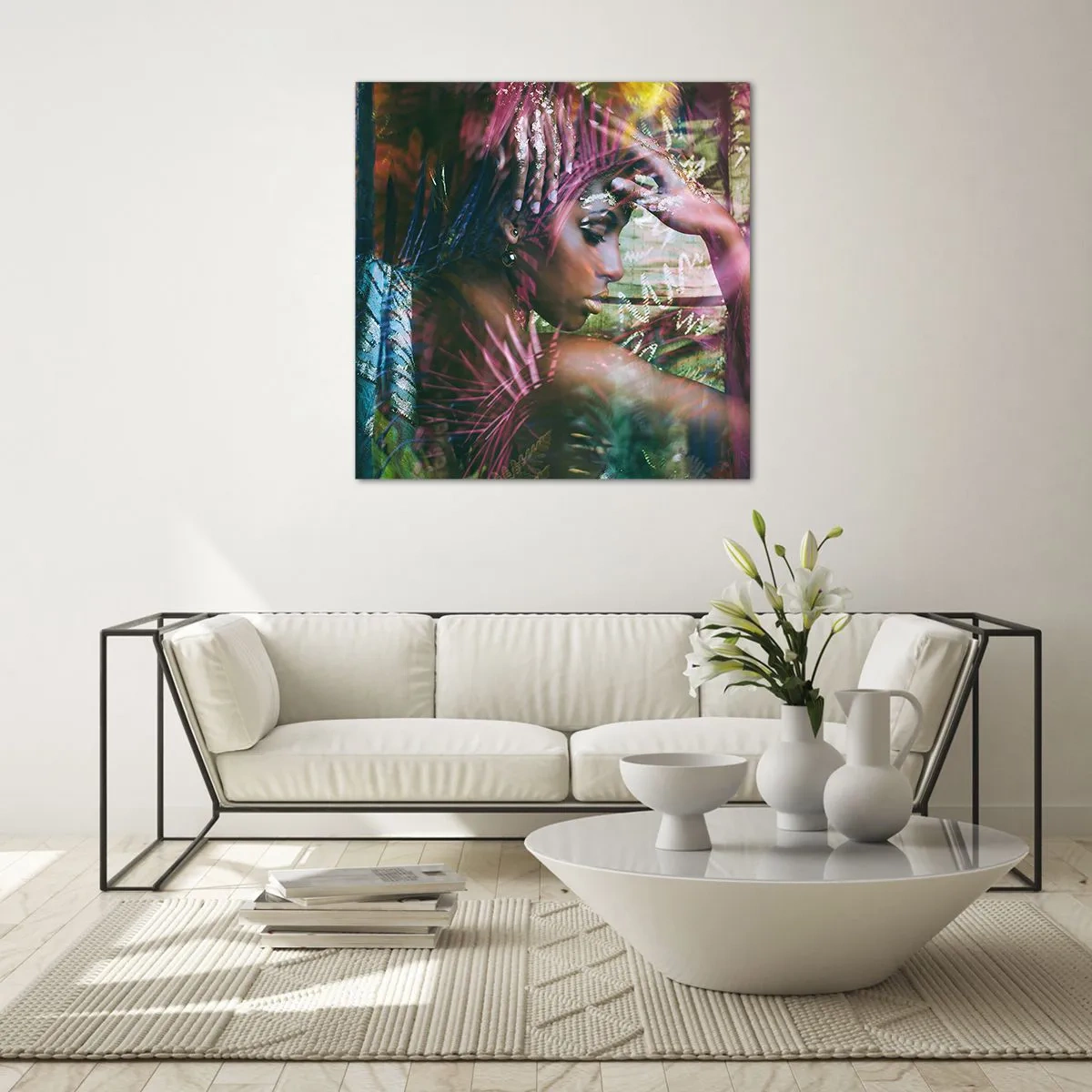 Impression sur verre - Image sur verre - Dame Nature dans la jungle - 30x30 cm