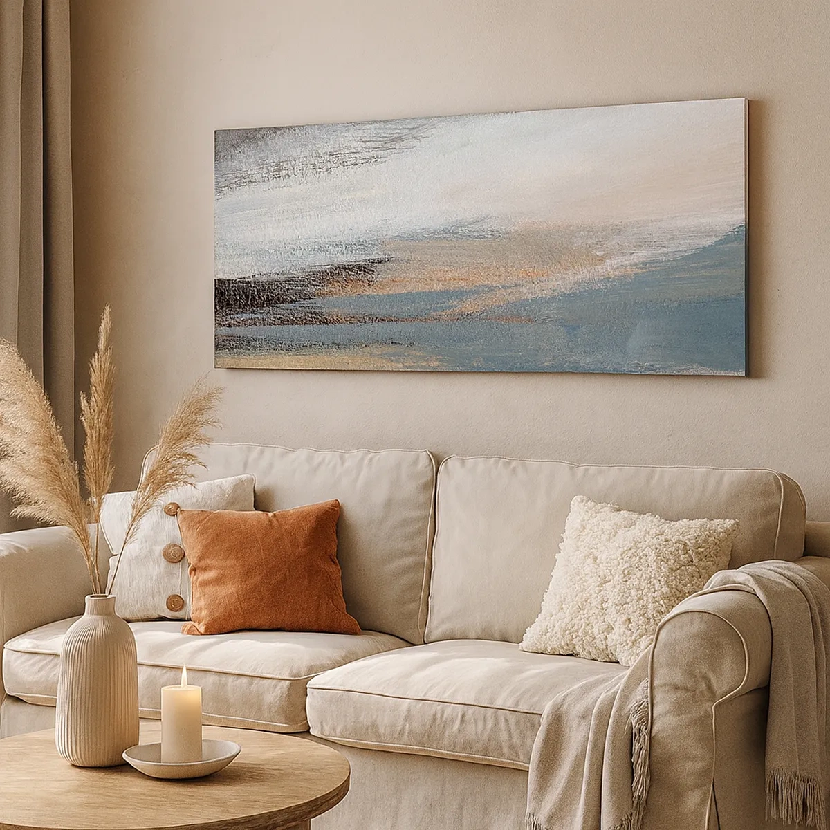 Impression sur toile - Image sur toile - Abstraction : paysage nordique - 30x30 cm