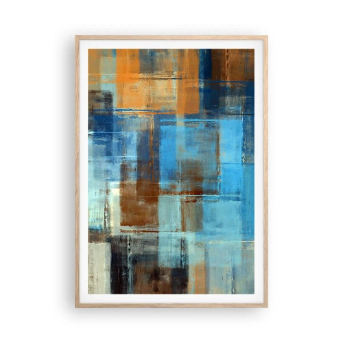 Affiche dans un chêne clair - Poster - A travers le voile bleu - 70x100 cm