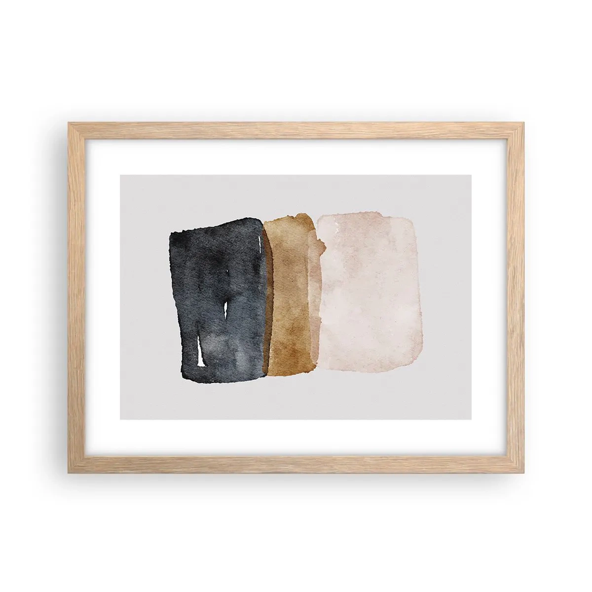 Affiche dans un chêne clair - Poster - Composition de couleurs de la terre - 40x30 cm