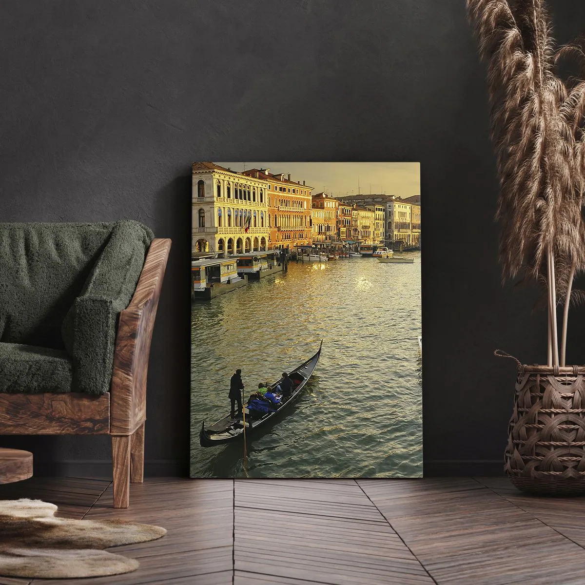 Impression sur toile - Image sur toile - Du côté ensoleillé de la rue - 55x100 cm