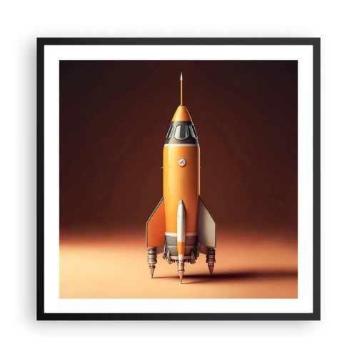 Affiche dans un cadre noir - Poster - Ça commence par un rêve - 60x60 cm