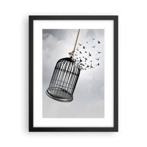 Affiche dans un cadre noir - Poster - Foie...Espoir...Liberté! - 30x40 cm