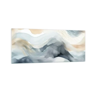 Impression sur verre - Image sur verre - Abstraction enneigée et brumeuse - 100x40 cm