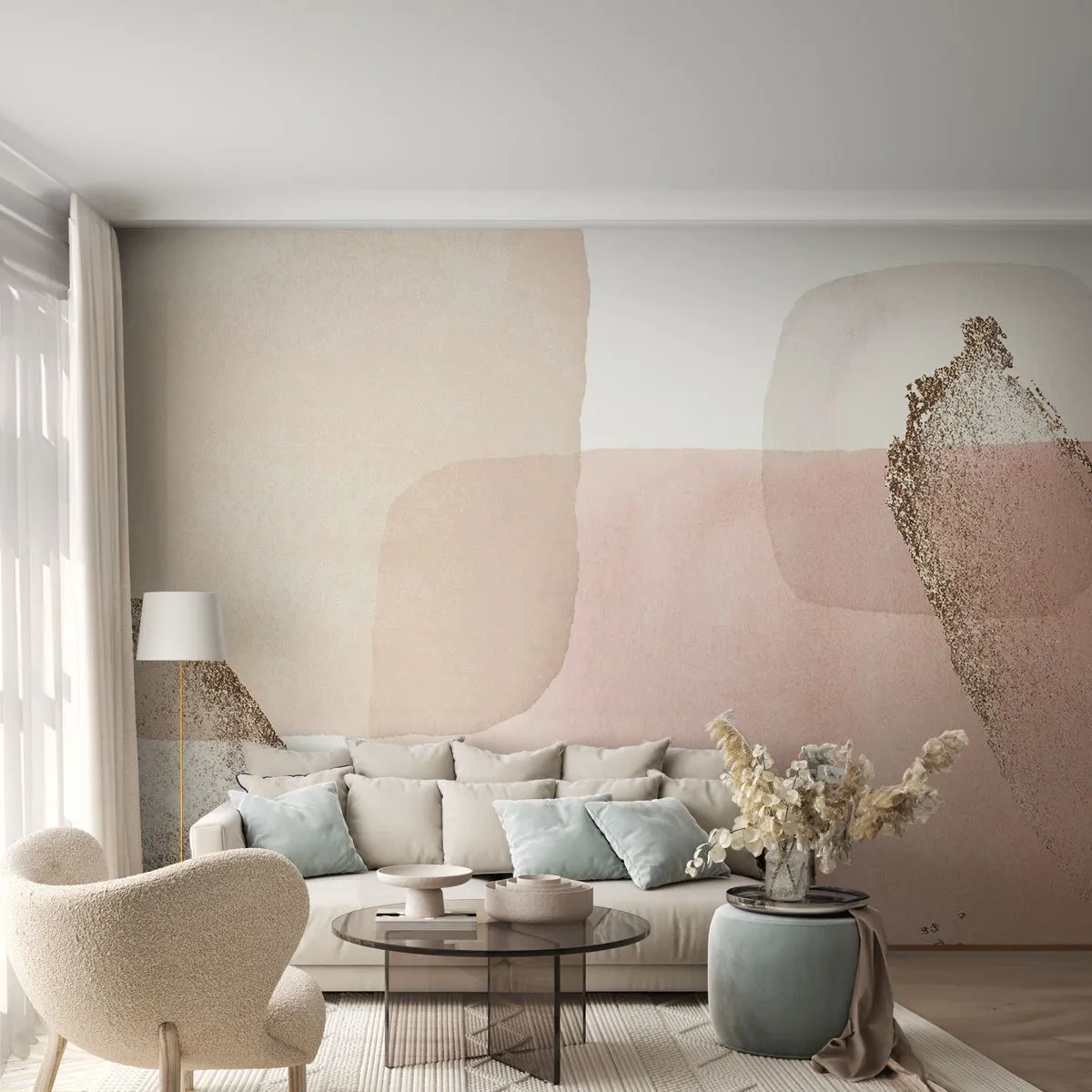 Papier Peint Photo Premium Canvas - Regard à travers la couleur - Abstraction, Morceau, Modèle moderne - 200x140 cm