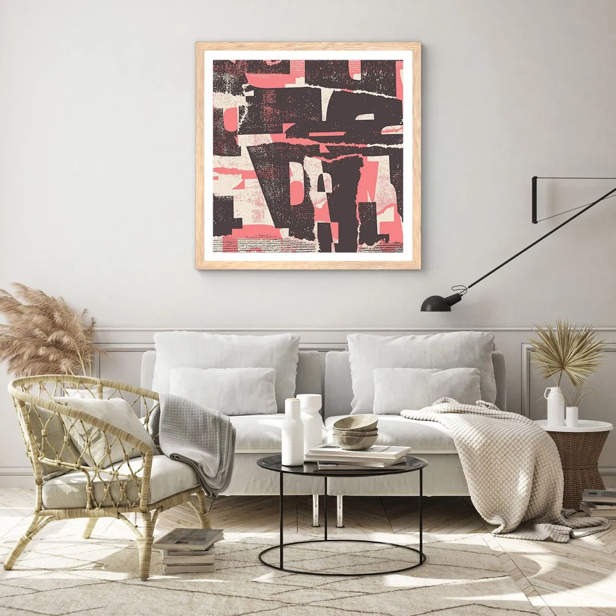 Affiche dans un chêne clair - Poster - Tout ce tapage - 40x40 cm