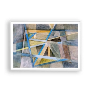 Affiche dans un cadre blanc - Poster - Tout droit ou en diagonale ? - 100x70 cm