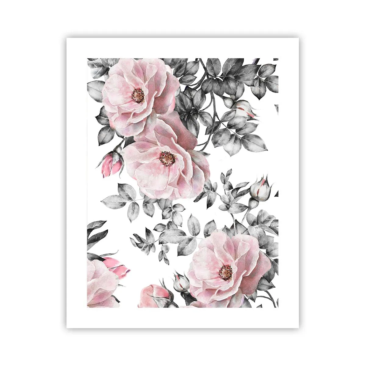Affiche - Poster - Se perdre dans les fleurs des roses - 40x50 cm
