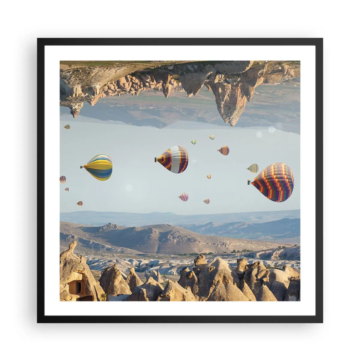 Affiche dans un cadre noir - Poster - Ici, tout est possible - 60x60 cm