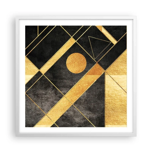 Affiche dans un cadre blanc - Poster - Soleil du désert - 60x60 cm