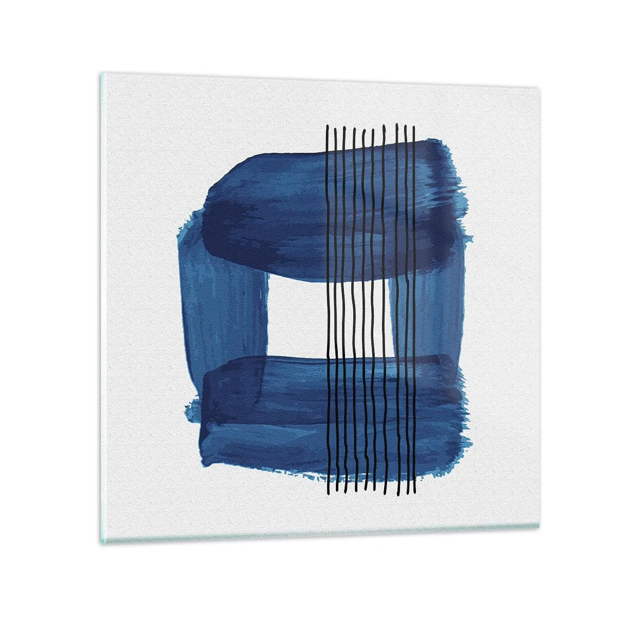 Impression sur verre - Image sur verre - Composition noire-bleue - 50x50 cm
