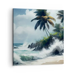 Impression sur toile - Image sur toile - Sur une côte tropicale - 60x60 cm