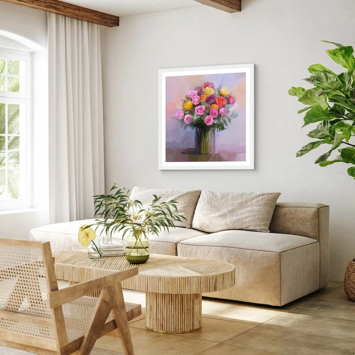 Affiche dans un cadre blanc - Poster - Beauté conservée - 50x50 cm