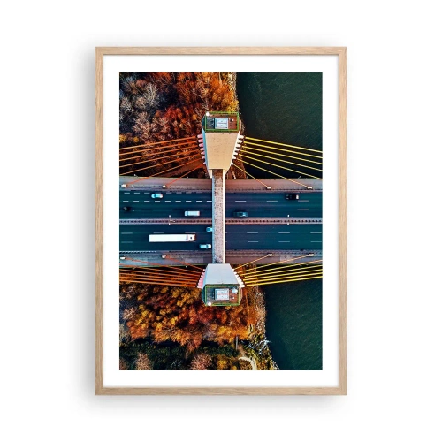 Affiche dans un chêne clair - Poster - Au dessus de l'eau et de la forêt - 50x70 cm