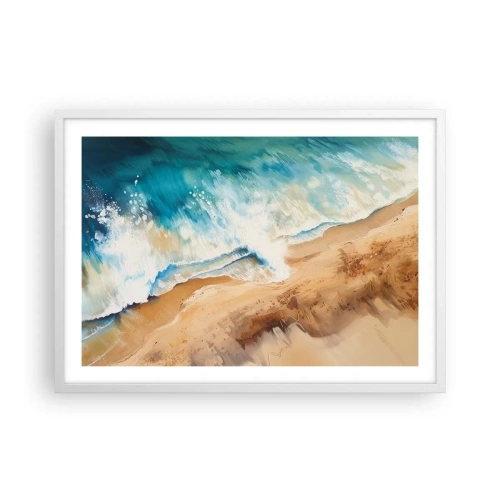 Affiche dans un cadre blanc - Poster - La vague qui revient - 70x50 cm