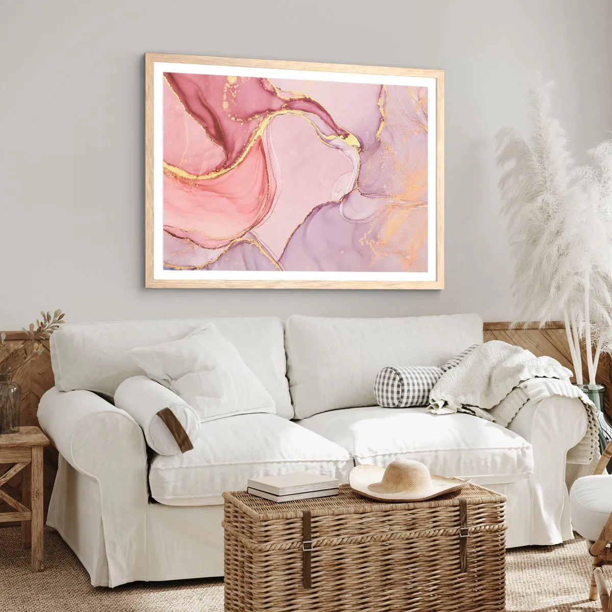 Affiche dans un chêne clair - Poster - Caresse de couleurs - 100x70 cm