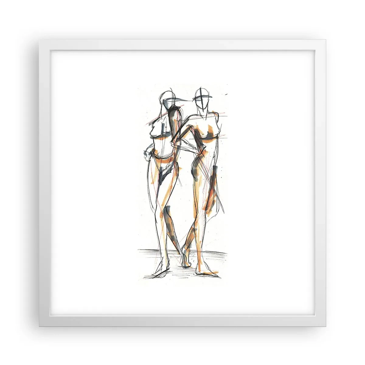 Affiche dans un cadre blanc - Poster - Étude de la grâce - 40x40 cm