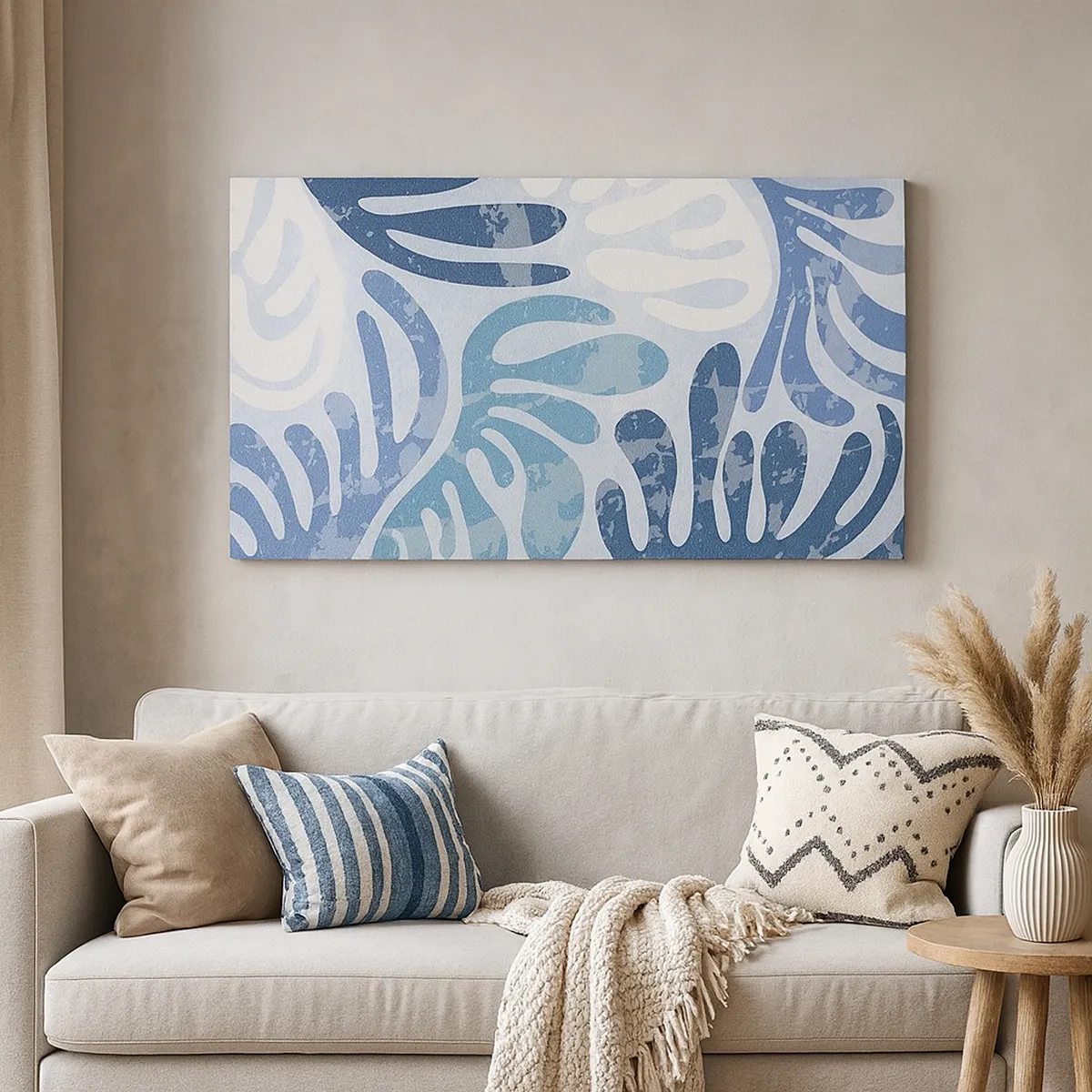 Impression sur toile - Image sur toile - Fougères bleues - 30x30 cm