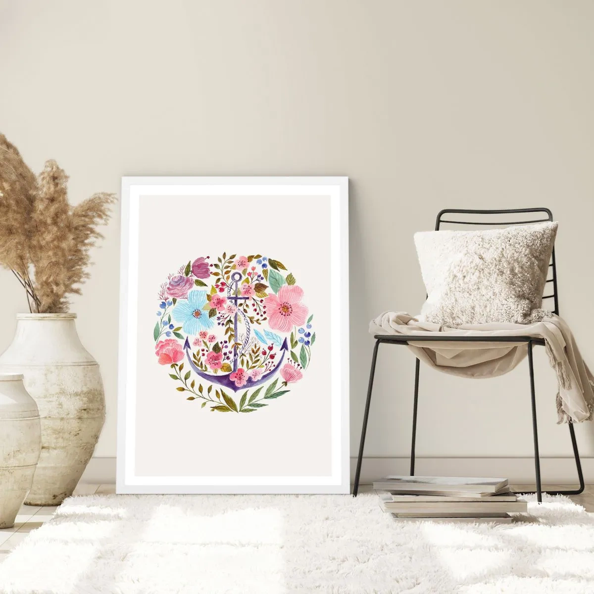 Affiche dans un cadre blanc - Poster - Le beau rêve du marin - 70x100 cm