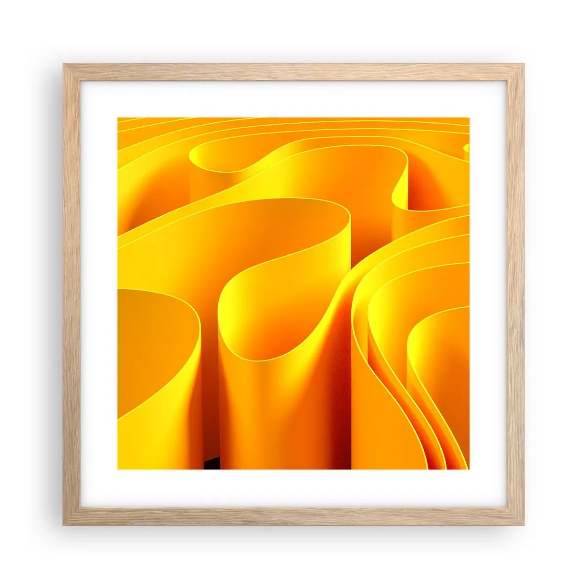 Affiche dans un chêne clair - Poster - Comme les vagues du soleil - 40x40 cm