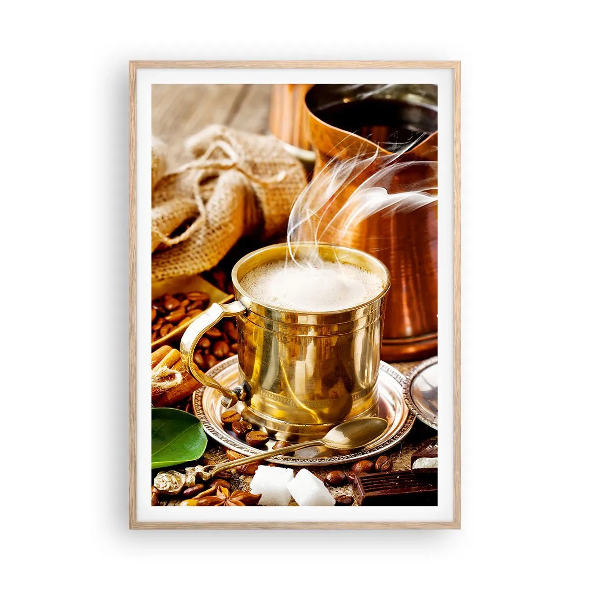 Affiche dans un chêne clair - Poster - Bonne journée! - 70x100 cm