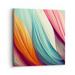 Impression sur toile - Image sur toile - Tissage arc-en-ciel - 40x40 cm