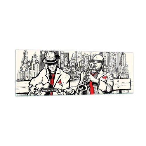 Impression sur verre - Image sur verre - improvisation new-yorkaise - 90x30 cm