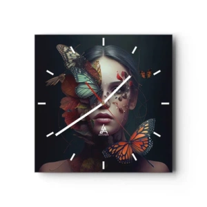 Horloge murale - Pendule murale - Une merveilleuse métamorphose - 40x40 cm