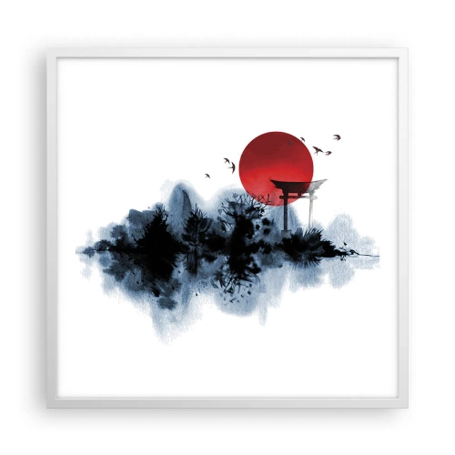 Affiche dans un cadre blanc - Poster - Vue japonnaise - 60x60 cm
