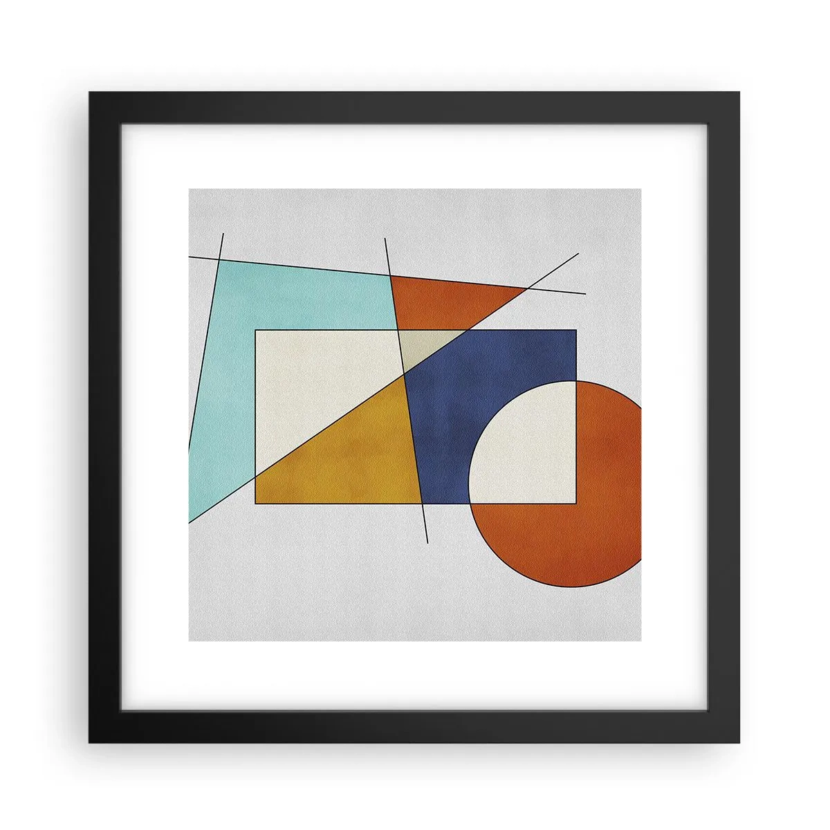 Affiche dans un cadre noir - Poster - Abstraction : plaisir moderniste - 30x30 cm