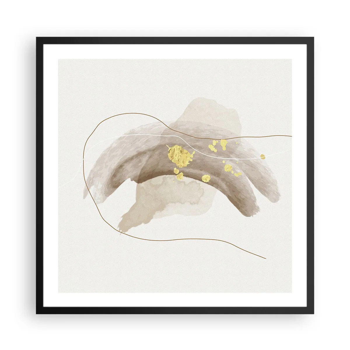 Affiche dans un cadre noir - Poster - rencontré dans l'espace - 60x60 cm