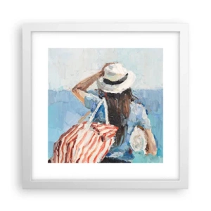 Affiche dans un cadre blanc - Poster - Bienvenue à vos vacances - 30x30 cm