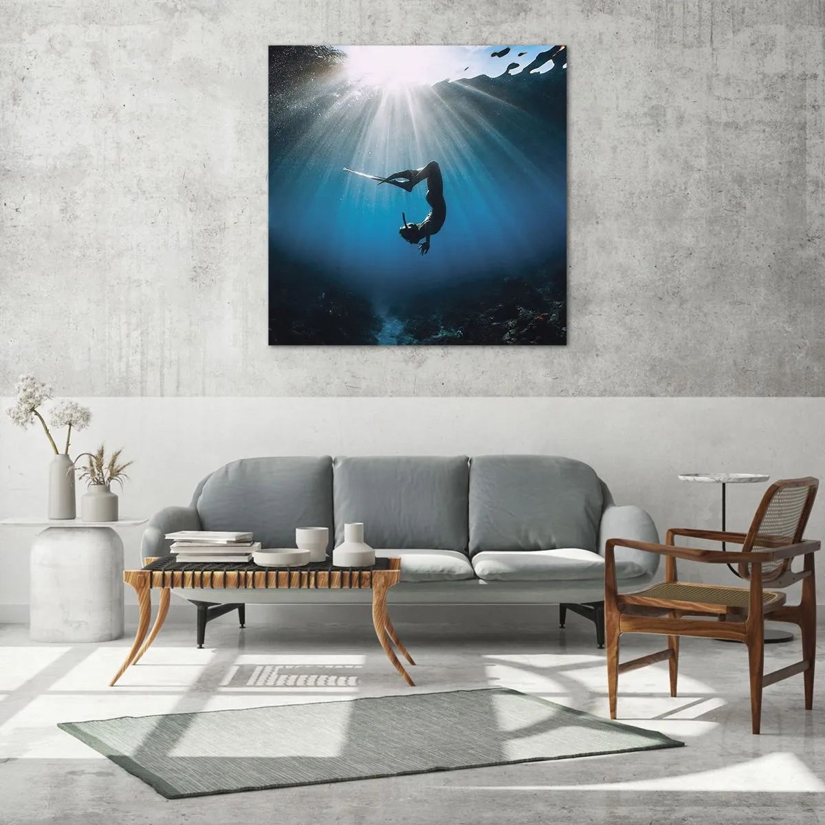 Impression sur verre - Image sur verre - Dans sous-marine - 30x30 cm