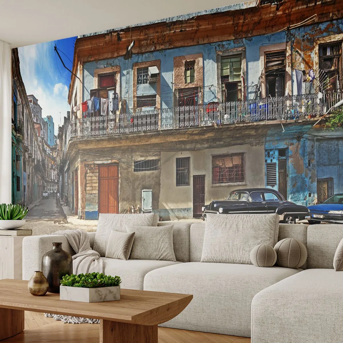 Papier Peint Photo Standard Eco - Climat hawaïen - Ville, La Havane, Architecture - 200x140 cm