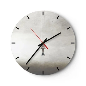 Horloge murale - Pendule murale - Une figure sur une balançoire suspendue dans un espace minimaliste - 30x30cm - Enfant en nous - Décoration murale moderne pour le salon, la cuisine et la chambre ARTTOR