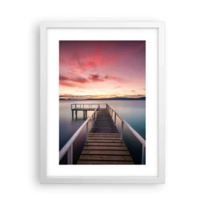 Affiche dans un cadre blanc - Poster - La douce flamme du soir - 30x40 cm