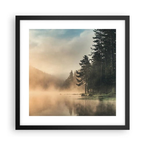 Affiche dans un cadre noir - Poster - Naissance du jour - 40x40 cm