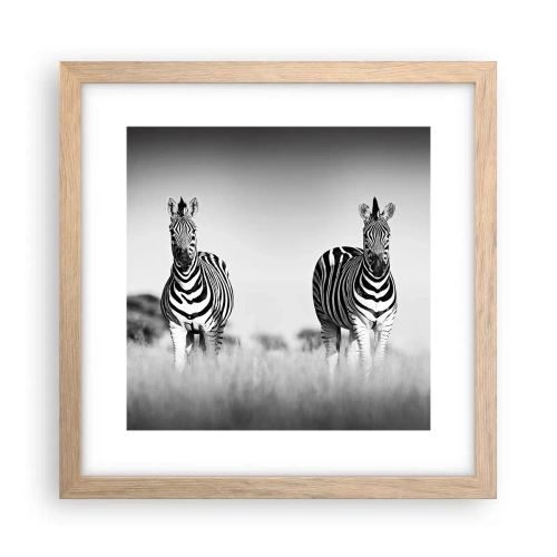 Affiche dans un chêne clair - Poster - Le monde est bel et bien noir et blanc - 30x30 cm