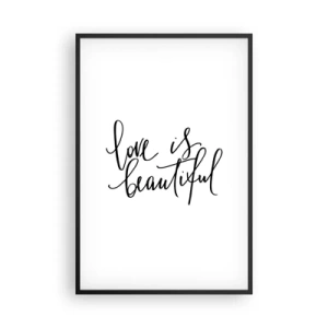 Affiche dans un cadre noir - Poster - Lire et répéter - 61x91 cm