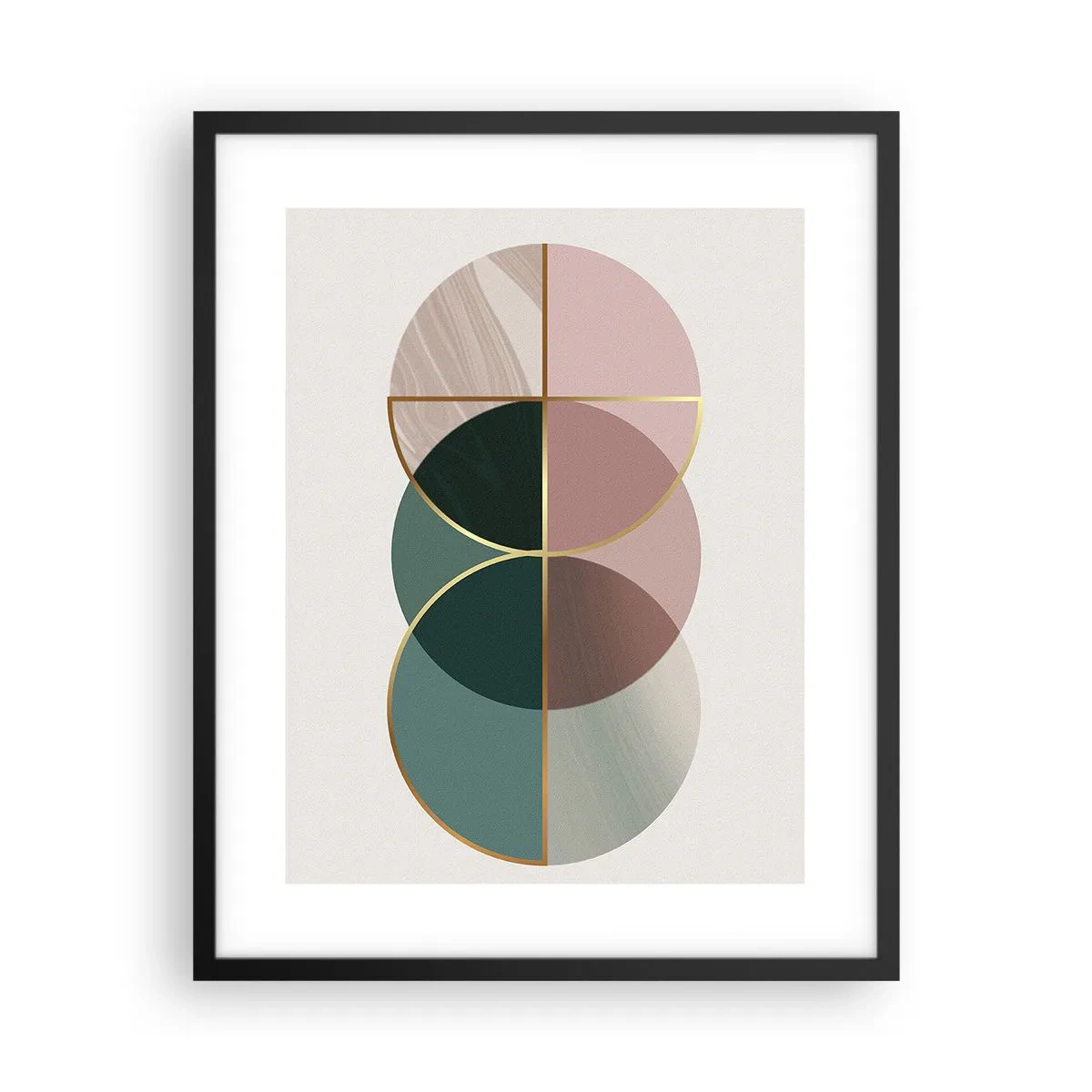 Affiche dans un cadre noir - Poster - Cercles après cercles - 40x50 cm