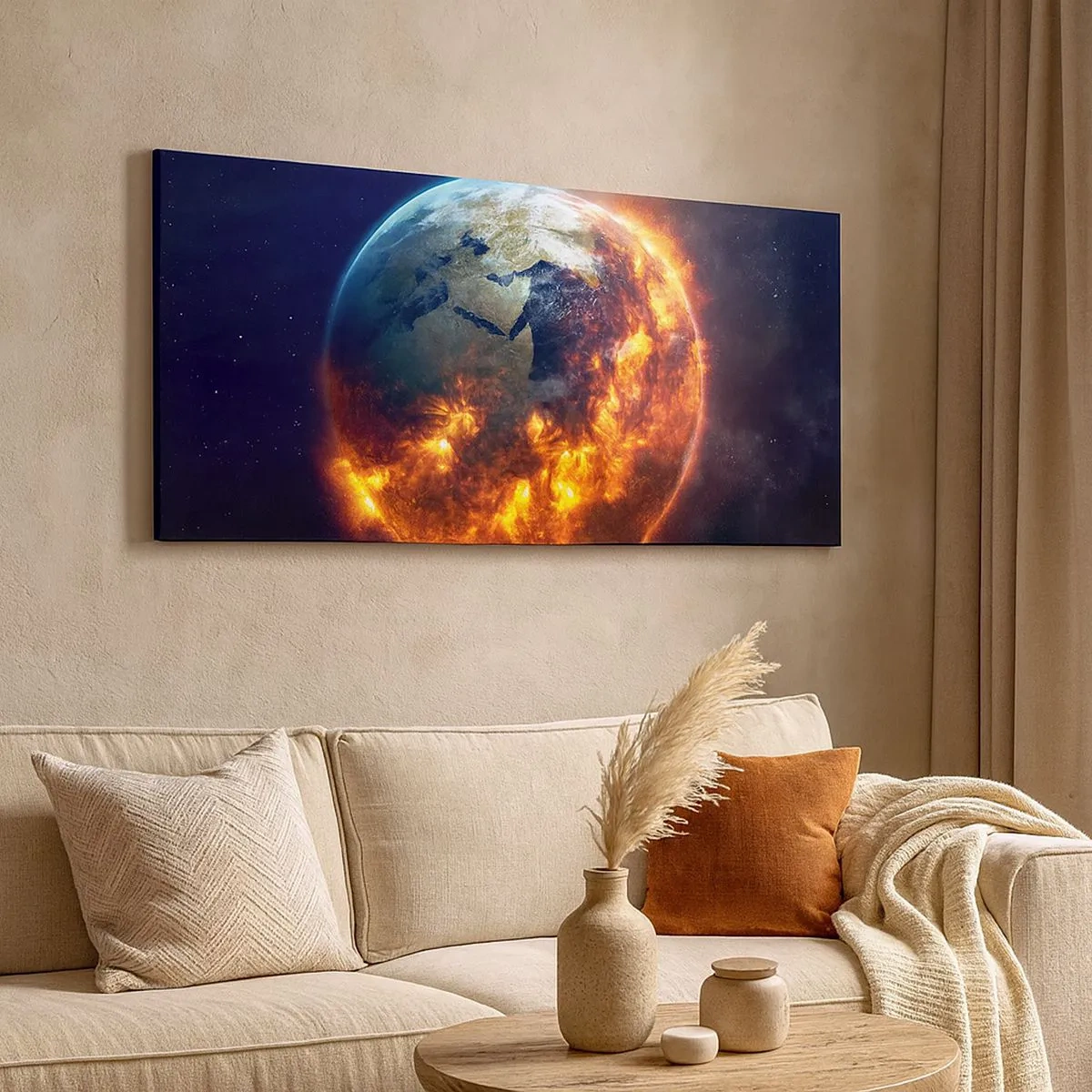 Impression sur toile - Image sur toile - La flamme de l'apocalypse - 100x40 cm