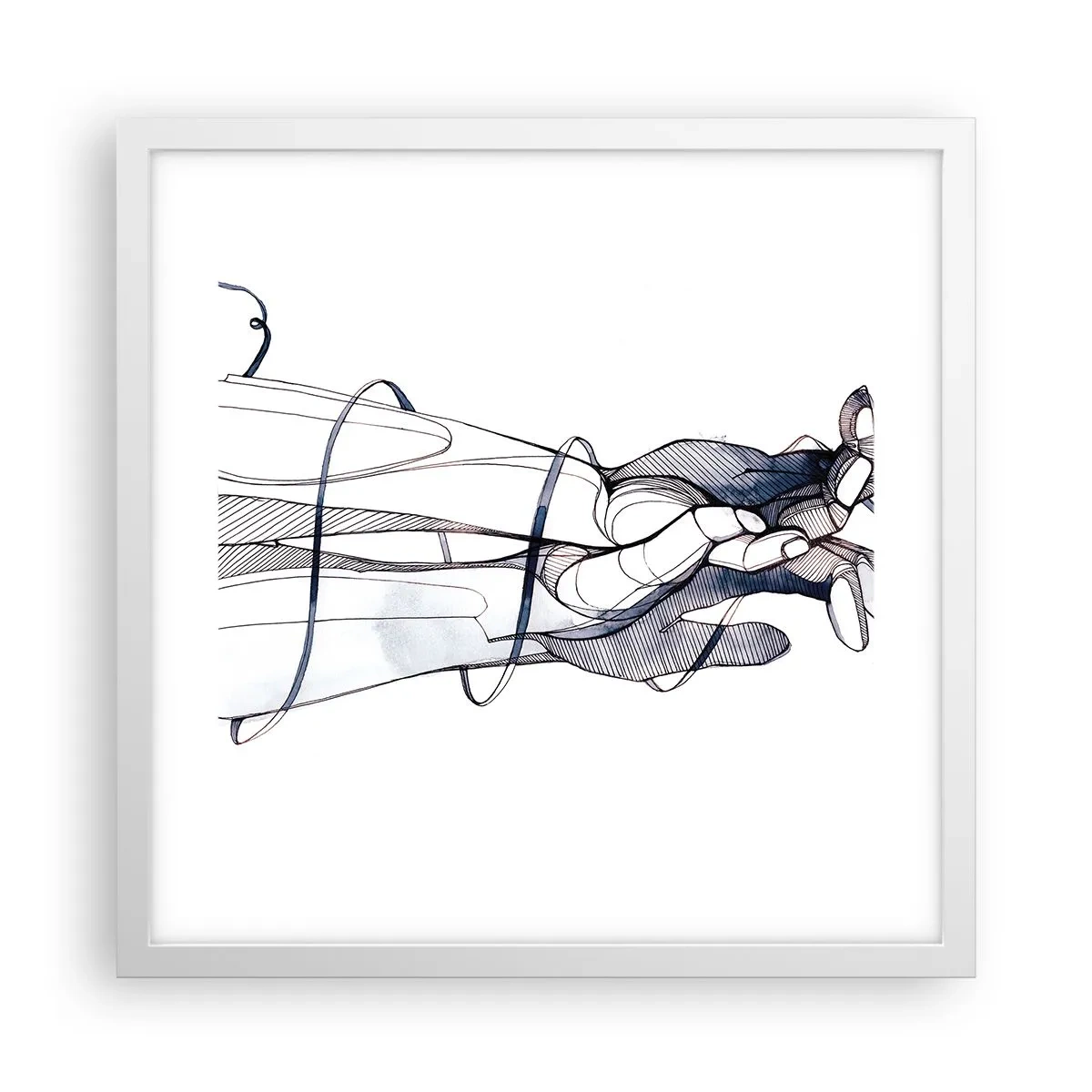 Affiche dans un cadre blanc - Poster - Étude du touché - 40x40 cm