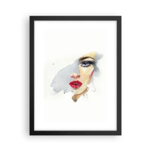 Affiche dans un cadre noir - Poster - Reflet dans une goutte d'eau - 30x40 cm