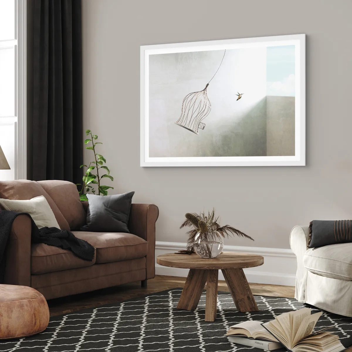 Affiche dans un cadre blanc - Poster - Dans son élément - 40x30 cm