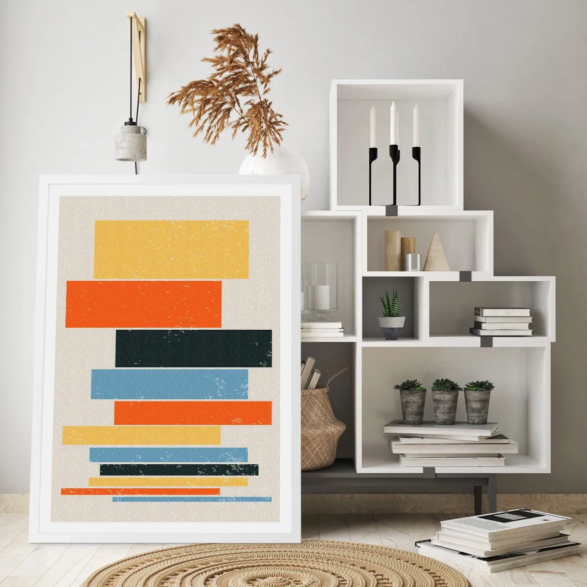 Affiche dans un cadre blanc - Poster - Notation musicale - 50x70 cm