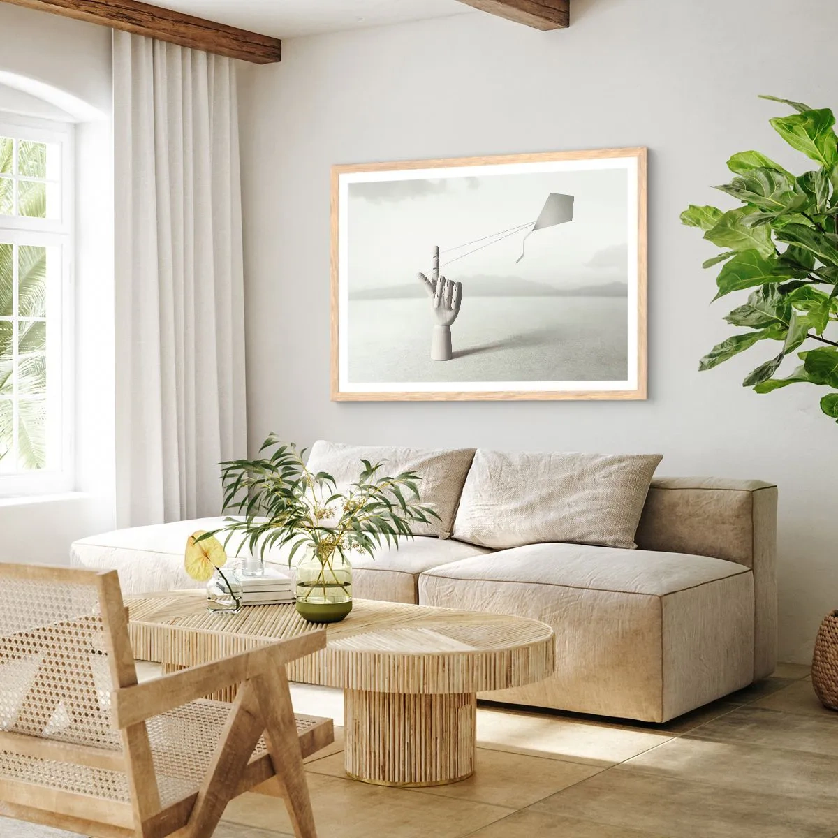 Affiche dans un chêne clair - Poster - Épreuve de force - 100x70 cm